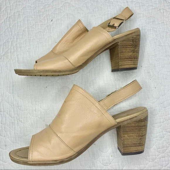 Sophia Milano Leather Slingback Sandals Size 9 Beige Made in Italy - Picture 9 of 13